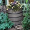 Emsco Group 50-Gallon Whiskey Rain Barrel w/Bands, Planter, Diverter, Hose, Flatback Design, Gray 2244-1 - alternate 2